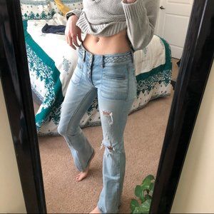 lightwash american eagle flares